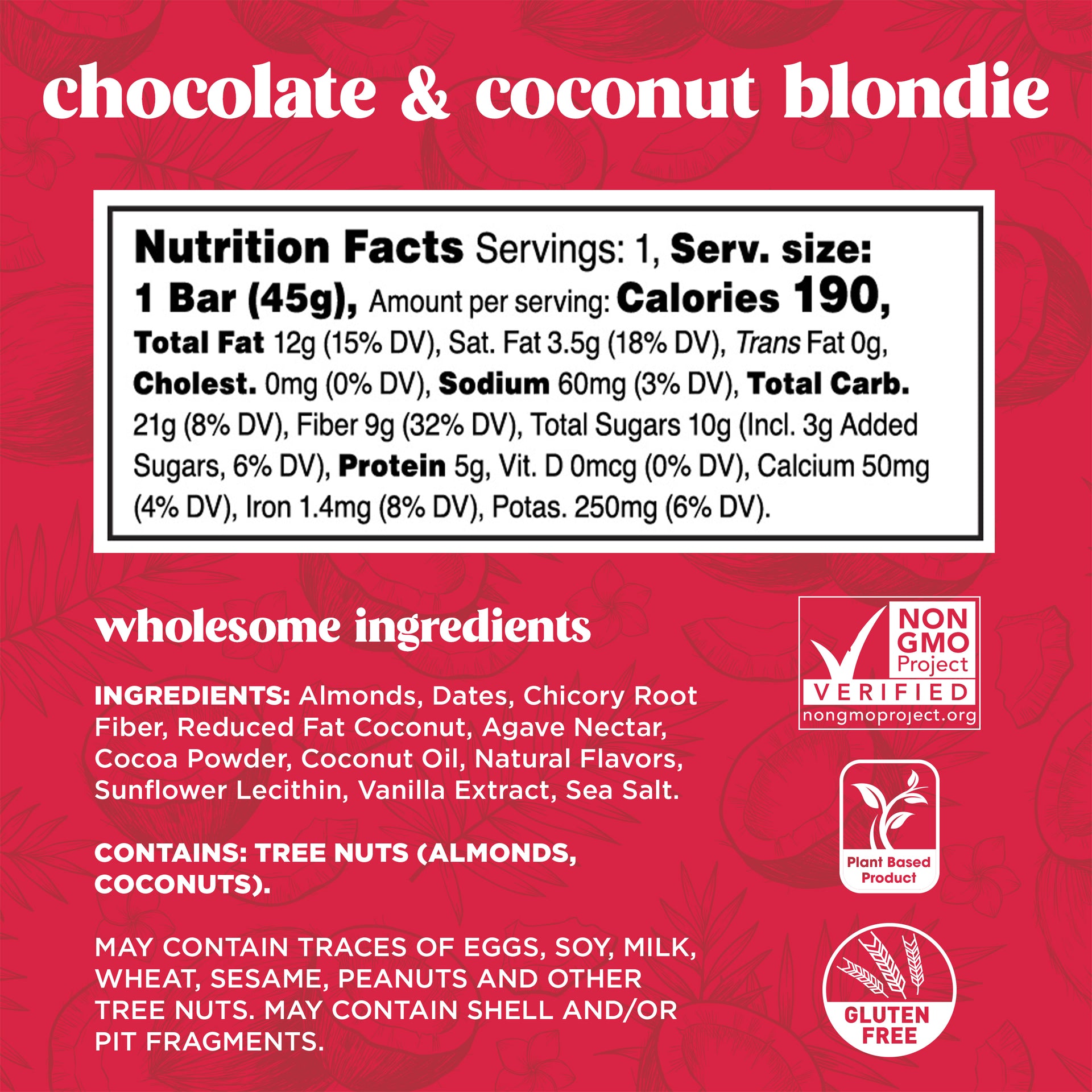 Paradise Squared Chocolate Coconut Brownie Ingredients List